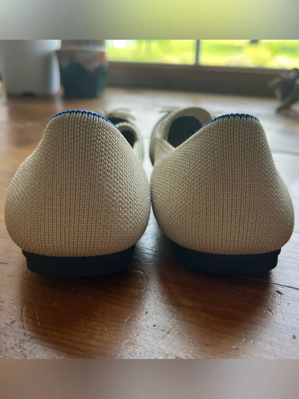 Rothy's Cream and Black Mary Jane Bow Flats for Kids Size 3